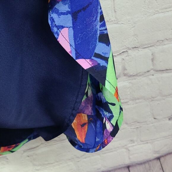 Adelyn Rae Tropical Hawaiian Parrot Chiffon Slip Dress Sleeveless Sundress Small - Picture 8 of 10